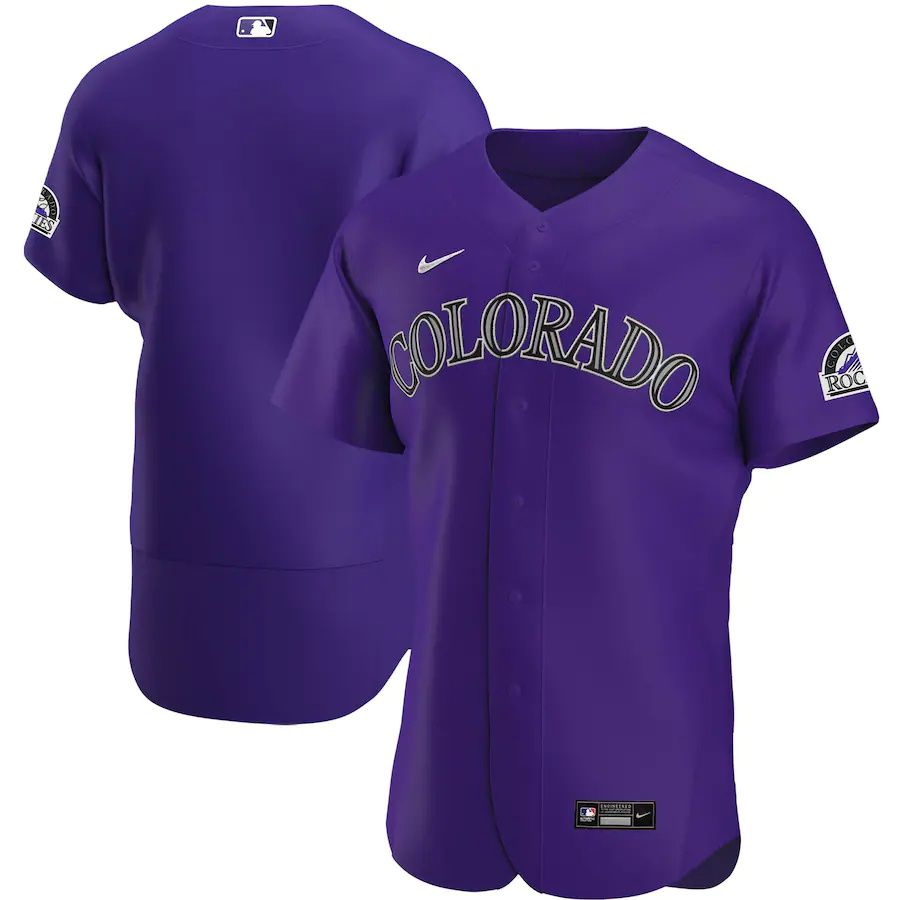 Cheap Mens Colorado Rockies Nike Purple Alternate Authentic Team MLB Jerseys
